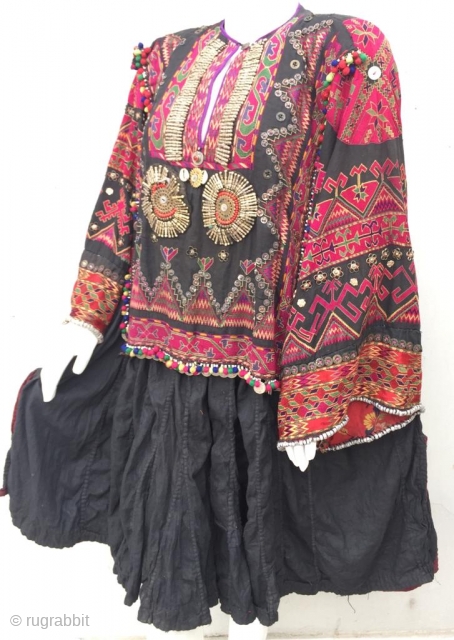 Tribal Jumlo Wedding dress from Indus Kohistan valley of Pakistan 
The embroidery is silk and complete handmade 
In excellent condition
             