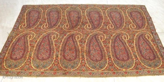  KASHMIR KANI  PALLEDAR FRAGMENT FIND QUALITY C. 1800-1830 
SIZE IS 76*103 CM                   