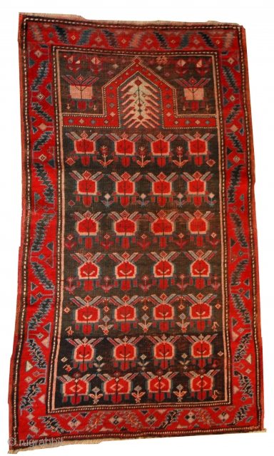 #1B476  Hand made antique Caucasian Karabagh rug 2.10' x 4.11' ( 90cm x 153cm ) C.1890                