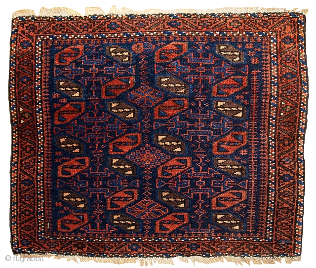 #1B340  Hand made antique collectible Afghan Baluch bag face 1.7' x 1.11' ( 52cm x 59cm ) 1880.C
              