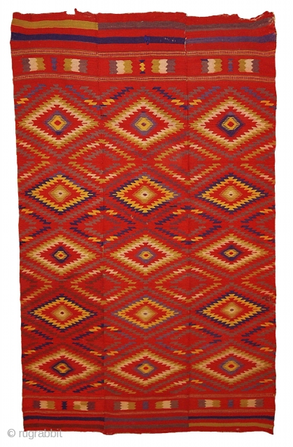 #1B70  Hand made Moroccan kilim 5.7' x 9' ( 173cm x 274cm )                   