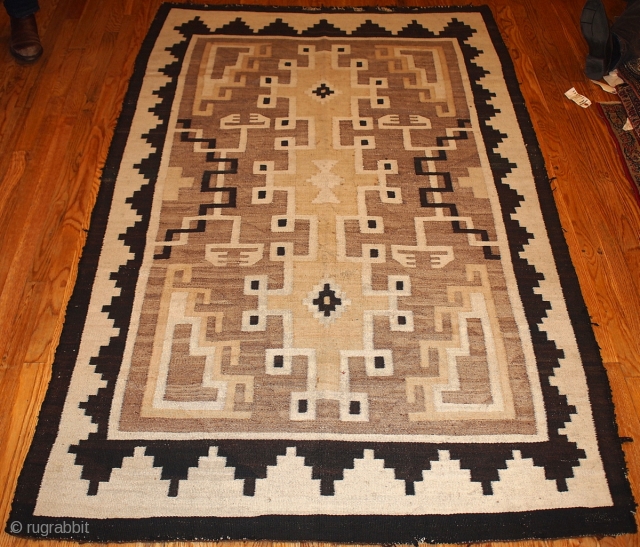 #1B62 American Navajo rug 4.6' x 7.5' c. 1880                        