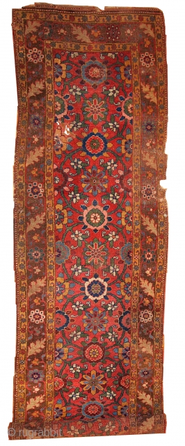 #1B443  Hand made antique collectible Persian Bidjar runner 3.3' x 10.5' ( 100cm x 320cm ) C.1860               