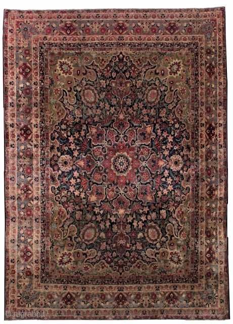 #1B208  Handmade antique Persian Kerman Lavar rug 8.1' x 11.1' ( 247cm x 338cm ) 1880.C
                