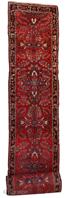 #1C452  Handmade antique Persian Lilihan Runner 2.7' X 23.3' ( 84cm X 712cm) C.1910                  