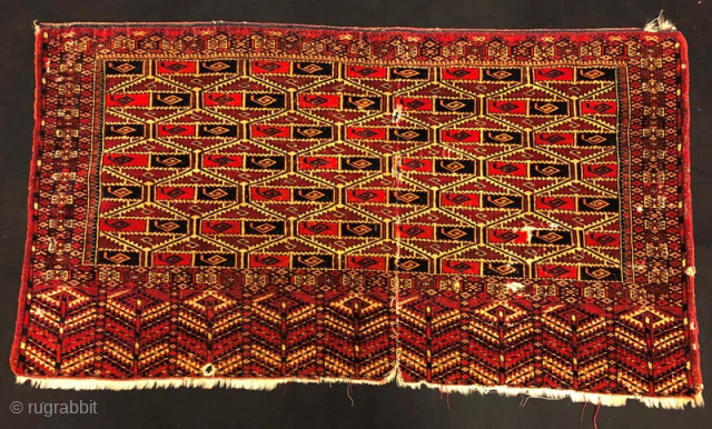 Antique tekke chuval very fine with damage condition 103x65 cm                       