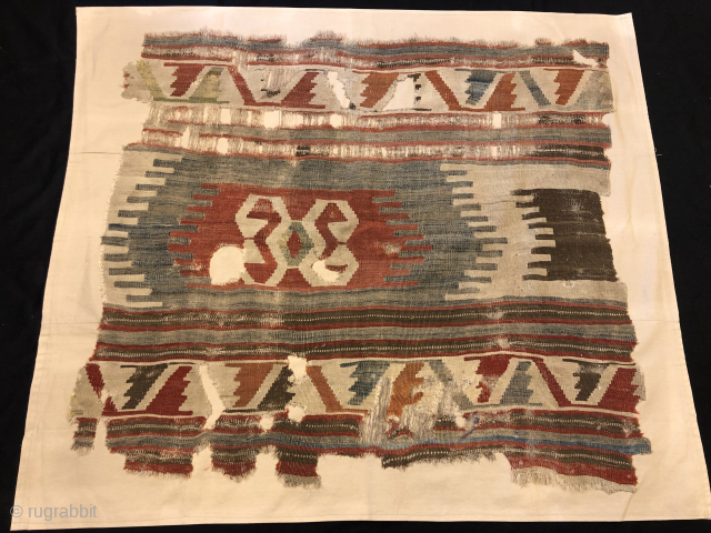 Early 18 th century anatolian kilim fragment                          