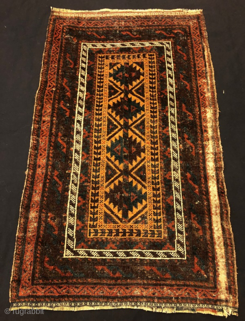 Antique Beluch Rug Yastik Pure Wool Natural Dyes, 100 x 60 cm                     