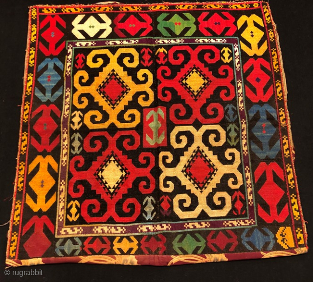 Antique textile is from the enigmatic Lakai tribe in Uzbekistan, 50x50 cm                     