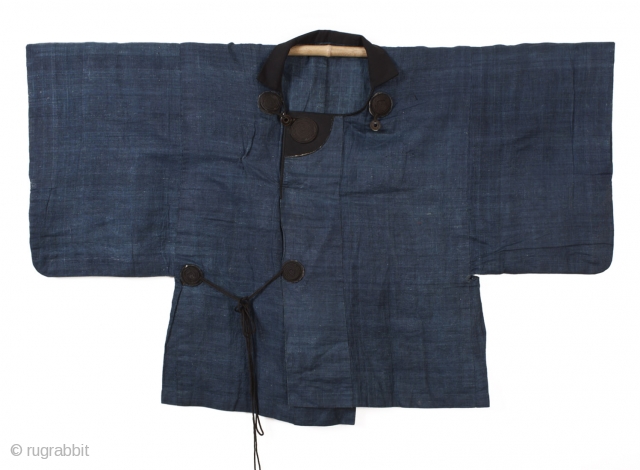 This is a gorgeous indigo dyed dochugi, or traveller's cape, woven from kudzu vine. Garments woven out of kudzu might have faded into obscurity had it not been for its favor among  ...