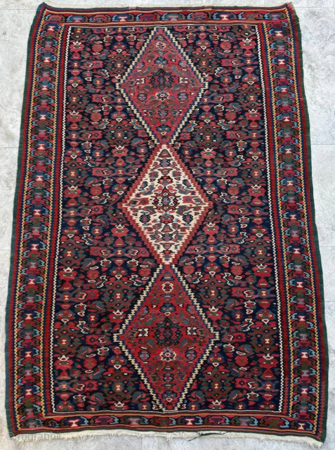 19th.Century Persian Seneh Kilim size:115 x 168 cm                         