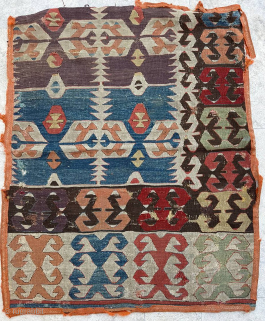 19th.Century Anatolian Aksaray Kilim Fragment 90 x 110cm                         