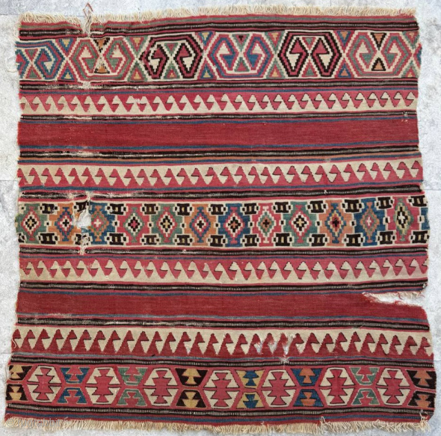 19th.Century Helvacı Kilim Fragment 96 x 98 cm                         