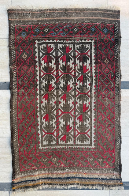 19th Century Baluch Rug, size 68x110 cm. Please send me directly mail. metinrug77@gmail.com                    