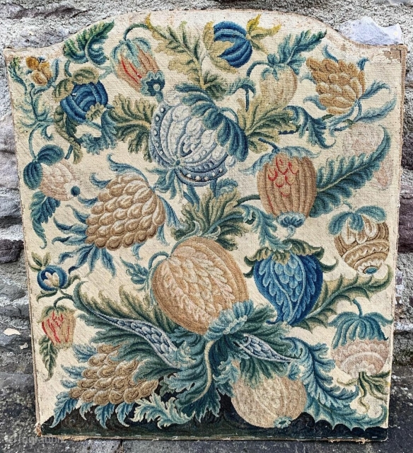 Fruitful needlepoint panel, probably early 19th century                          