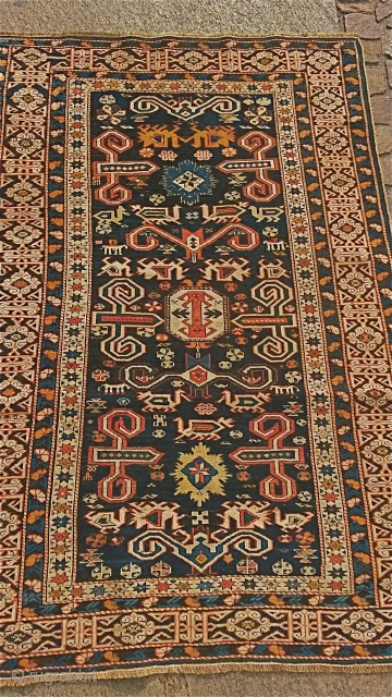 Blue ground Caucasian Perepedil rug
size : cm. 160*110
Overall very good condition
p.cat                      