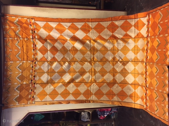 Phulkari From West(Pakistan)Punjab.India.known As burfi Design Bagh ,very Rare influence of Different Design of burfi                  