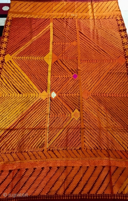 Vintage phulkari  from (east) Punjab India called as  bagh rare design.bagh is in very good condition.               