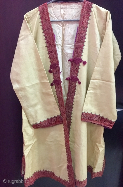 Vintage woollen coat choga  of mid 19th century from Punjab state of India with very fine quality work near neck and hand cuff area .the coat is wearable condition with sizing  ...