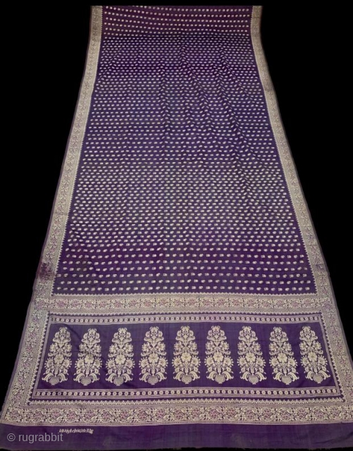 Vintage signature Baluchuri sari of sridubrajdas the master weaver of baluchari sari from baluchar village of west Bengal India. the sari condition is good but repaired in couple of places professionally the  ...