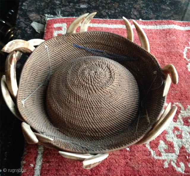 rare antique shaman hat presumably from the lisu people in the north western part of the yunnan province. the basketry work is woven in one piece and dates most probably from the  ...