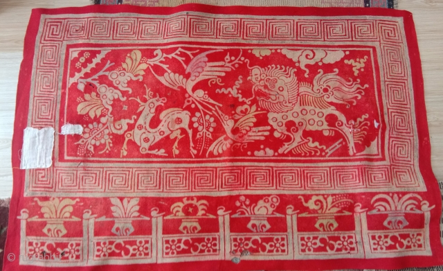 superb red felt not mongolian nor from gansu.... 18th century                       