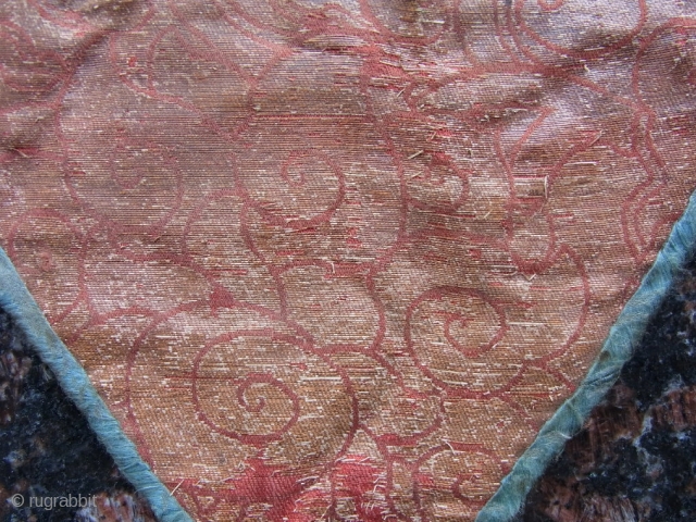 tibetan monastic fragment made of 15th century chinese silk brocade with a wonderfull design...                   