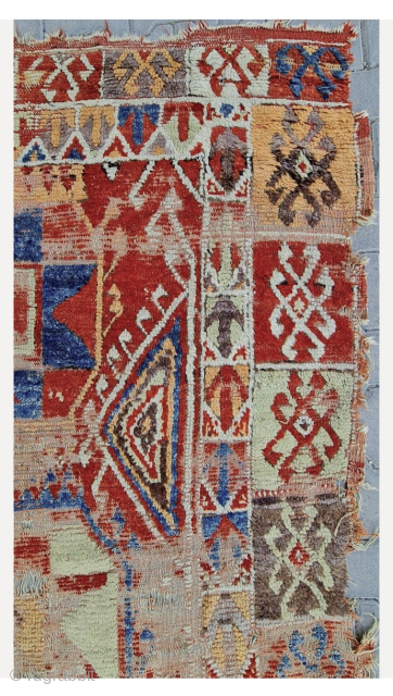 17th or 18th c. Konya Cappadocia complete rug (detail) about 5x8ft. Please email: patrickpouler@gmail.com                   