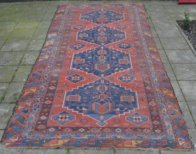 Antique Caucasian runner. 502x107cm (16' 6''x 3' 6'')                         