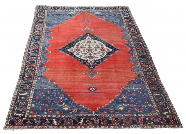 This large and rare antique persian rug will be sold on Onlineauction 19th of September at www.skanesauktionsverk.se


Lot 572. ANTIQUE PERSIAN RUG Handknotted in wool on cotton. Dated, probably 1298 (1880-81 gregorian calender).  ...