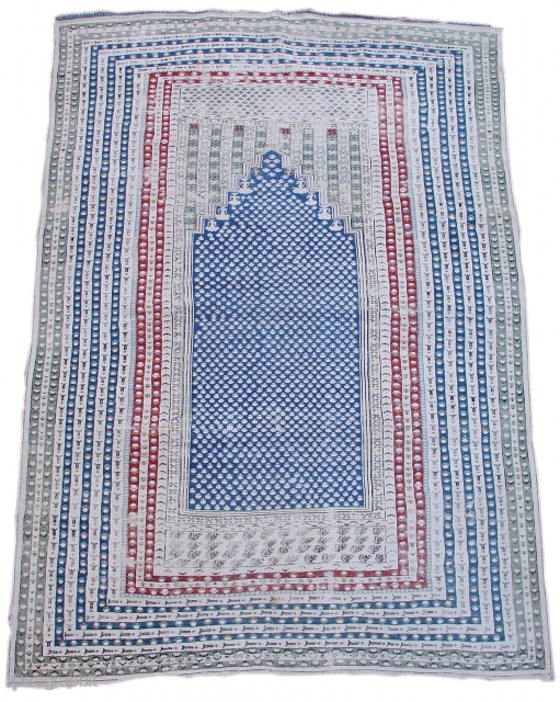 Anatolian Prayer Rug , Probably Ghiordes , 

Copious and charming use of white cotton makes for a subtle but sophisticated graphic quality.

(size = 4'1" x 5'9"), First Half of the 19th Century  ...