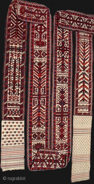 Yomut Turkmen Tent Band. Full and complete with plush drawing in wool pile with silk highlights. 42 feet long 1'3" wide. 2nd half of the 19th century. Inv. #14580.    