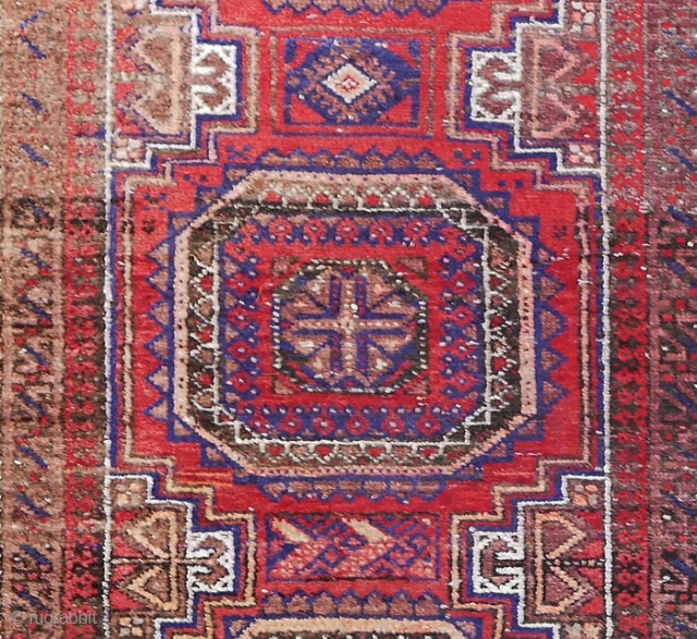 Salor Beluch Rug 6.4 x 3.2 feet
Material:	Wool on wool
Manufacturing period:	1900-1949
Country:	Afghanistan
Condition:	Overall in fair condition with traces of ageing and usage
This is an early 20th century runner attributed to the Beluch tribe featuring the  ...