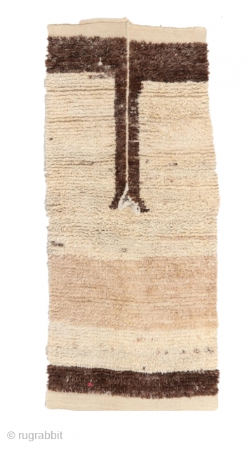 Anatolian Tulu Rug (107x246cm)
The so-called called  Çoban Tüllüsü /Shepherd’s  coat used by shepherds across Anatolia.
This interesting ethnographic artefact has been adapted to be used as a floor covering by stitching  ...