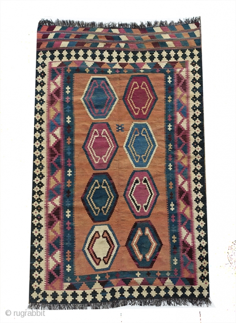 AUTHENTIC LARGE SEMI-ANTIQUE Nomadic QASHQA'I Kilim 227x142 cm from 1960s


This large Kilim/Ghelim dates to the late 1960s of the past century. Its condition is nearly perfect. It is a very well preserved  ...