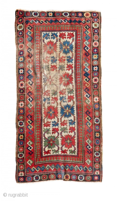 Earlier Caucasian Talish rug Maybe 1870s ... Lots of lively colours but the rug is is a rather  distressed condition  
The motifs in the central part of this Talish rug  ...