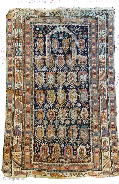 19th century distressed Shirvan Marasali 140x97cm 
Beautiful colours. Never ripaired. Beautiful as is.                    