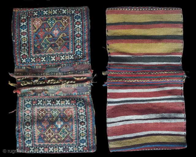 SW Persian small double bag, 60 x 32 cm. - blues, greens, aubergine, salmon, yellow etc. etc.  Very good condition.

Offers accepted. Priced to sell. Dealer inquiries welcome
Any questions please contact me  ...