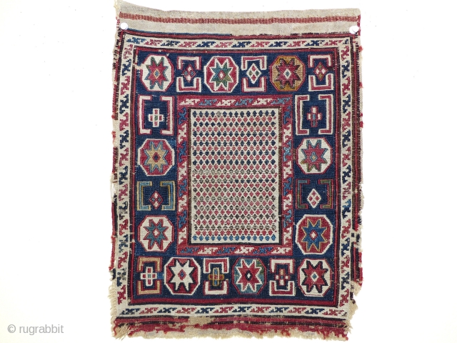 Antieke Shahsavan Sumak Bagface 1900 jh, zeer fijn geweven, met goede kleuren, mooie desigen,.size;40x31 cm                  