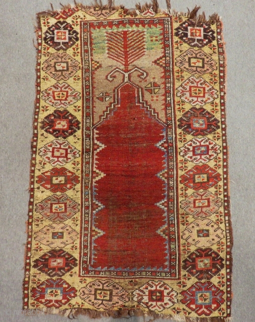 Early 19th Century Central Anatolian Karaman Prayer Rug Size.148x96cm                        