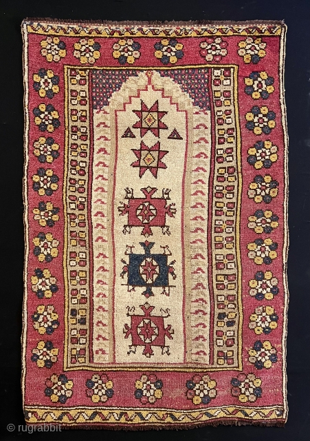 Antique Manastır Rug All original circa 1880.90 Size 148x98 Cm                       