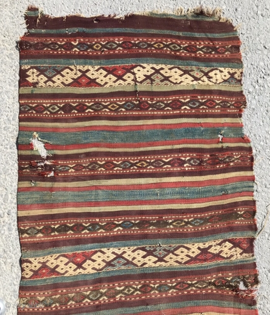 Mid 19th Century West Anatolian kilim Size.298x80 Cm                         