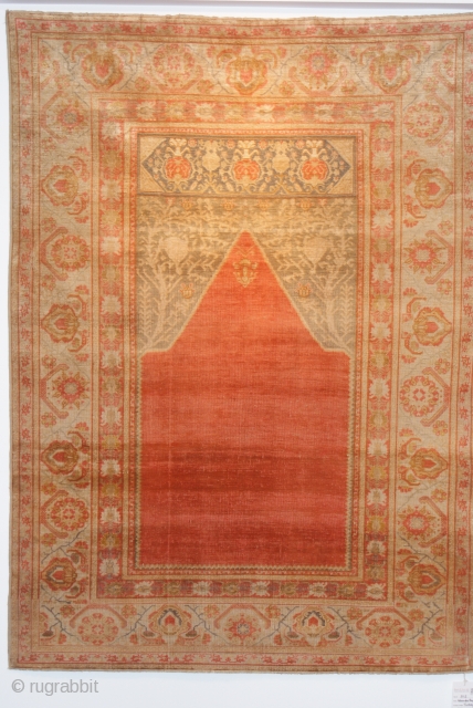 Istanbul Silk Prayer Circa 1880
a part of the rug has metal-wrapped cotton weaving
4 X 5.6
                  