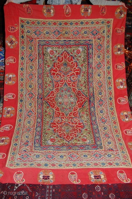 BEAUTIFUL 19th Century Rescht Embroidery Panl in very good condition, very fnie embroidery on felt, the condition is very good with beautiful colours.          