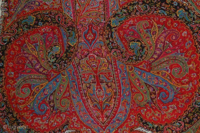 Beautiful 19th Century INdian Shawl in Great condition, very beautiful colours, the colours are far better in real than in pictures, i have taken a picture to prove the freshness of the  ...