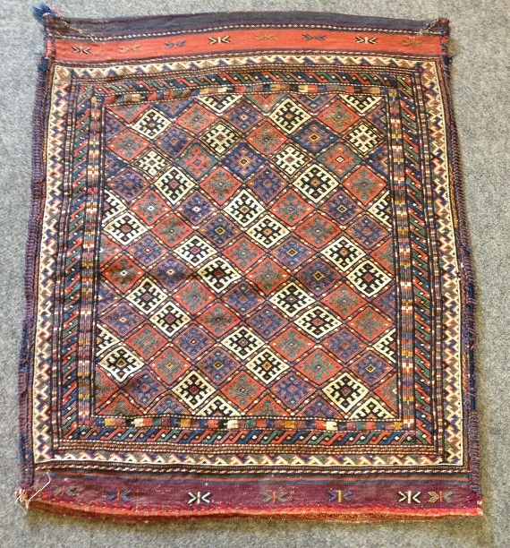 Antique Kurdish Sumak bagface, very good condition, nice colours
Size: 100 x 80 cm                    