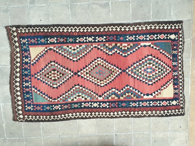 A flatweave from shahsavan tribes of Azerbaijan,iran
Circa 1920-40 , all colors are naturally  dyed , measurements  260 * 140 cm 
Excellent condition         