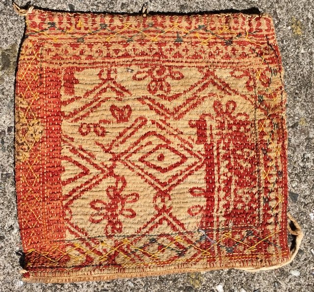 Interesting and beautiful early example weaving, Indian Banjara Bag  24 *26 centimetres
fragment made into a bag, wool and cotton.
Pay PayPal or BACS transfer   postage included   for UK  ...