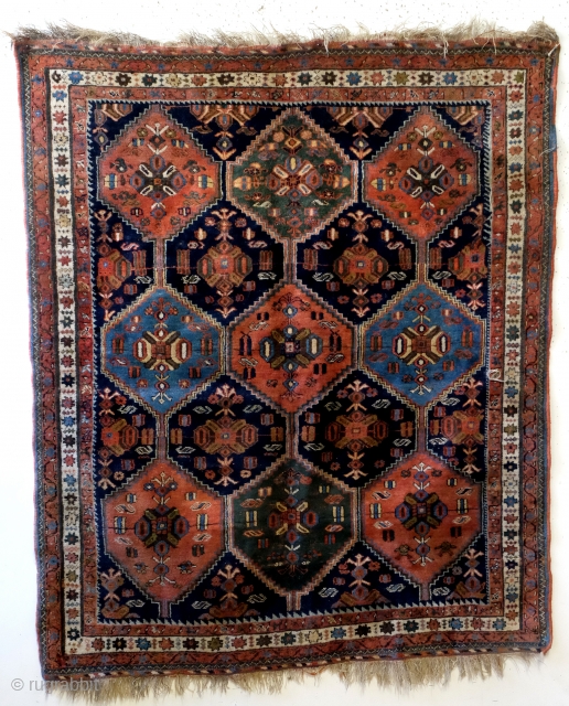 great stepped tiles Afshar. 
Luxery high pile wool, natural colors. 
195 x 155 Cm. 
good condition. great colors. 
ask for more pix. 
          