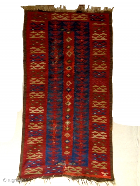 Sarkoy kilim.
Balkan, probably Bulgaria. 
200 x 100 Cm. 
1870 - 1885 
                     